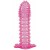 Гелевая розовая насадка с шипами - 12 см. - Toyfa Basic - в Новошахтинске купить с доставкой