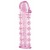 Гелевая розовая насадка на фаллос с шипами - 12 см. - Toyfa Basic - в Новошахтинске купить с доставкой