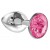 Малая серебристая анальная пробка Diamond Pink Sparkle Small с розовым кристаллом - 7 см. - Lola Games - купить с доставкой в Новошахтинске