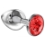 Большая серебристая анальная пробка Diamond Red Sparkle Large с красным кристаллом - 8 см. - Lola Games - купить с доставкой в Новошахтинске