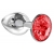 Малая серебристая анальная пробка Diamond Red Sparkle Small с красным кристаллом - 7 см. - Lola Games - купить с доставкой в Новошахтинске