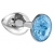 Малая серебристая анальная пробка Diamond Light blue Sparkle Small с голубым кристаллом - 7 см. - Lola Games - купить с доставкой в Новошахтинске
