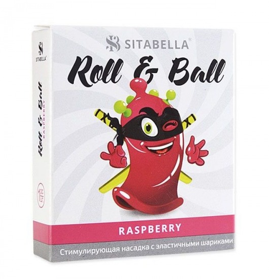 Стимулирующий презерватив-насадка Roll   Ball Raspberry - Sitabella - купить с доставкой в Новошахтинске