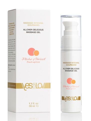 Универсальный массажный гель-смазка Allover Delicious Massage Gel с ароматом персика и аброкоса - 50 мл. - YESforLOV - купить с доставкой в Новошахтинске