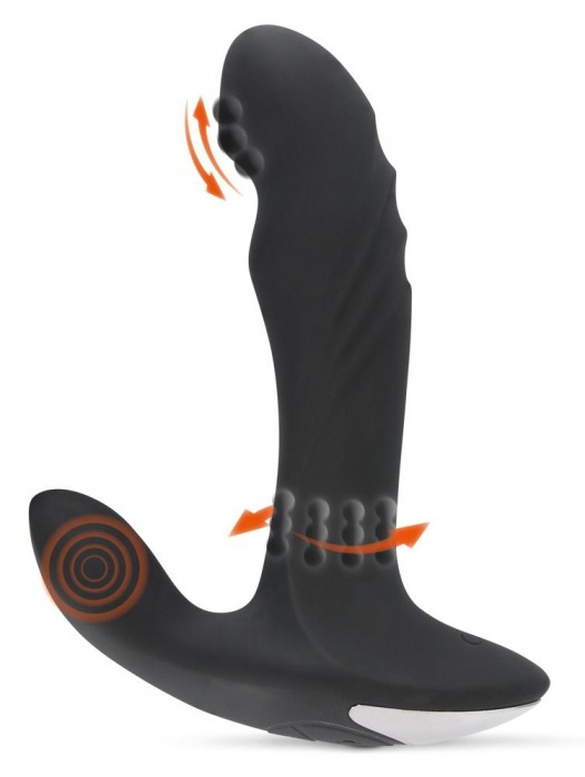 Черный вибромассажер простаты с функцией римминга Plug with Perineum Stimulator - 16,6 см. - Orion - в Новошахтинске купить с доставкой