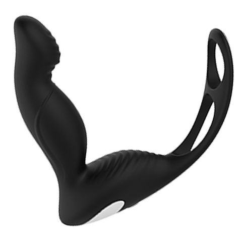 Черный вибромассажер простаты P-PLEASER W ERECTION ENHANCE - Dream Toys - в Новошахтинске купить с доставкой