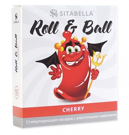 Стимулирующий презерватив-насадка Roll   Ball Cherry - Sitabella - купить с доставкой в Новошахтинске
