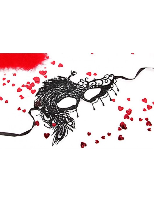 Черная ажурная текстильная маска Милена - Erowoman-Eroman купить с доставкой