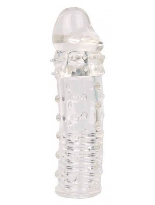 Закрытая прозрачная насадка-фаллос - 15 см. - Sex Expert - в Новошахтинске купить с доставкой