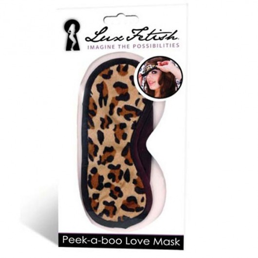 Леопардовая маска на глаза Peek-a-Boo - Lux Fetish - купить с доставкой в Новошахтинске