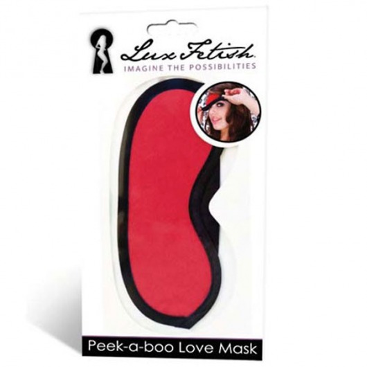 Красная маска на глаза Peek-a-Boo - Lux Fetish - купить с доставкой в Новошахтинске
