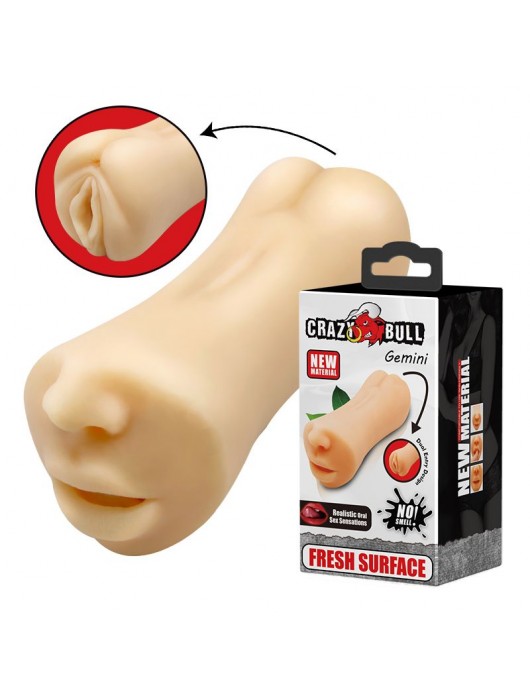 Двусторонний мастурбатор Gemini - ротик и вагина - Baile - в Новошахтинске купить с доставкой