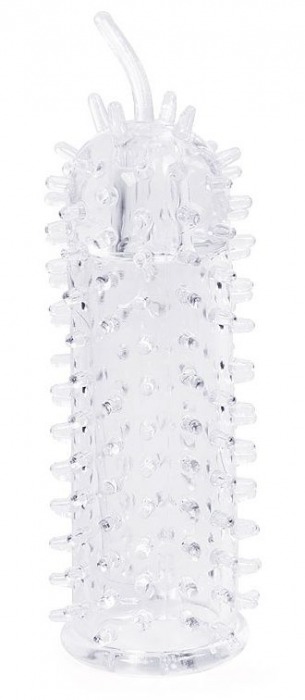 Закрытая рельефная насадка Crystal sleeve с усиками - 12 см. - Erowoman-Eroman - в Новошахтинске купить с доставкой