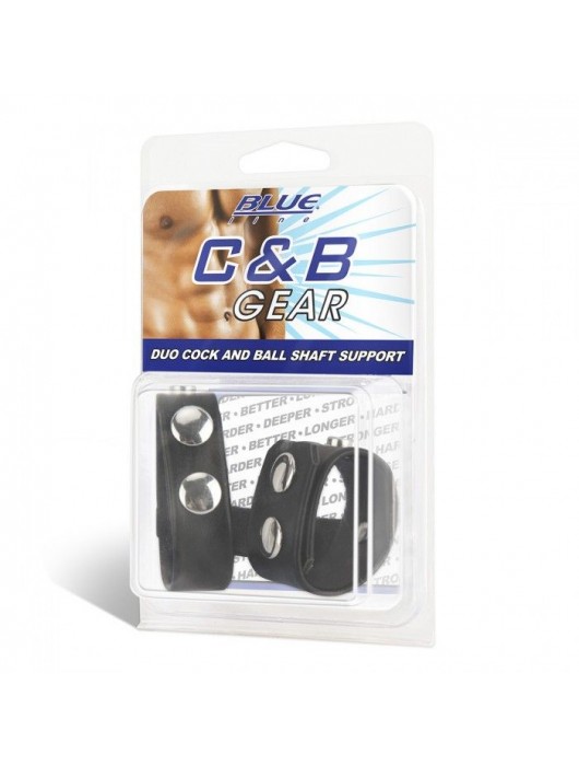 Двойной поддерживаюший ремень для пениса с заклепками - BlueLine - купить с доставкой в Новошахтинске