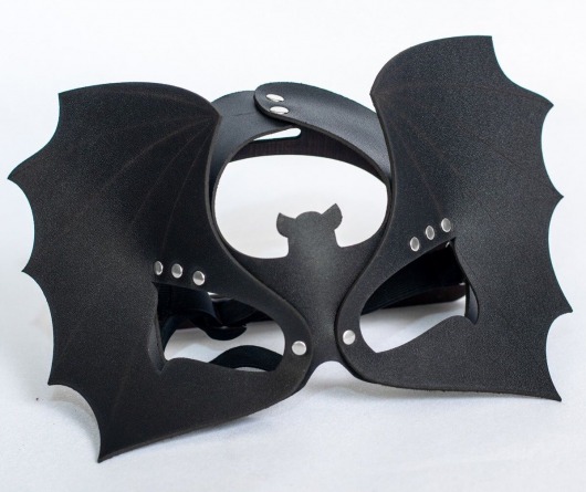 Черная кожаная маска на глаза  Летучая мышь - Sitabella - купить с доставкой в Новошахтинске