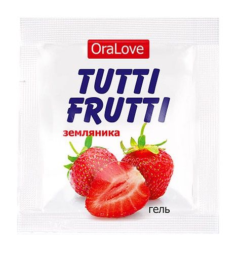 Пробник гель-смазки Tutti-frutti с земляничным вкусом - 4 гр. - Биоритм - купить с доставкой в Новошахтинске