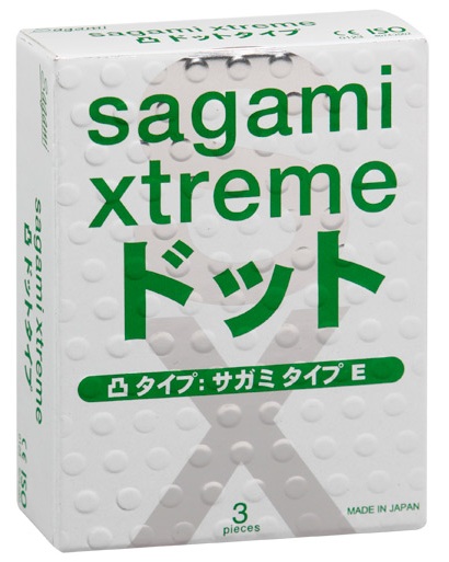Презервативы Sagami Xtreme SUPER DOTS с точками - 3 шт. - Sagami - купить с доставкой в Новошахтинске
