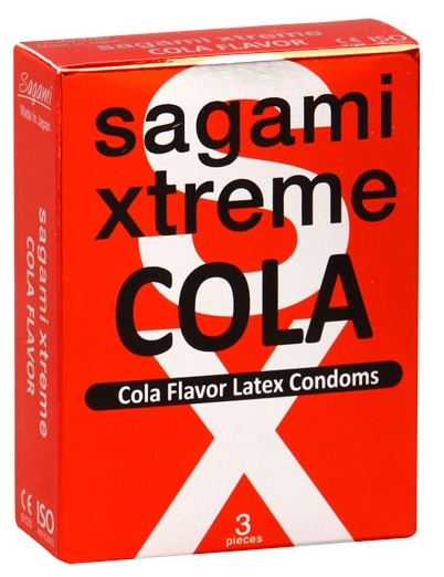 Ароматизированные презервативы Sagami Xtreme COLA - 3 шт. - Sagami - купить с доставкой в Новошахтинске