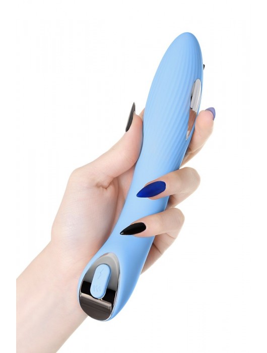 Голубой силиконовый вибратор с электростимуляцией TESLA G-POINT - 21 см. - ToyFa - купить с доставкой в Новошахтинске