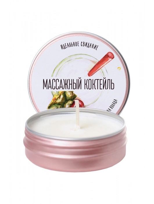 Массажная свеча «Массажный коктейль» с ароматом пина колады - 30 мл. - ToyFa - купить с доставкой в Новошахтинске