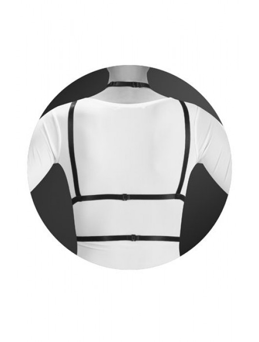 Черная упряжь на грудь Laura - Bijoux Pour Toi - купить с доставкой в Новошахтинске