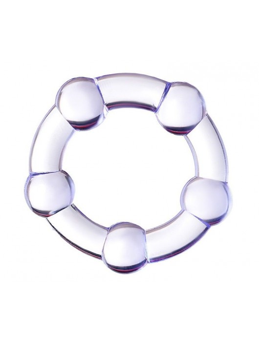 Фиолетовое эрекционное кольцо на пенис с бусинами - Штучки-дрючки - в Новошахтинске купить с доставкой