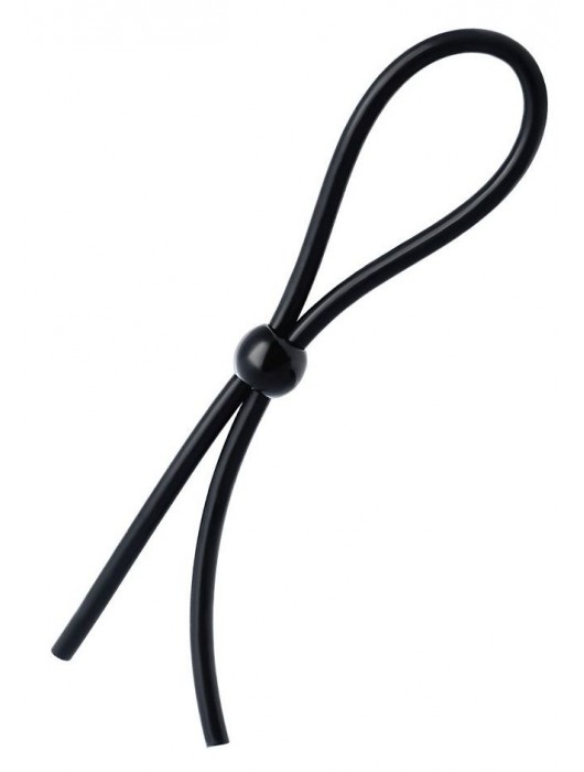 Черное лассо на пенис с одной бусиной - A-toys - в Новошахтинске купить с доставкой