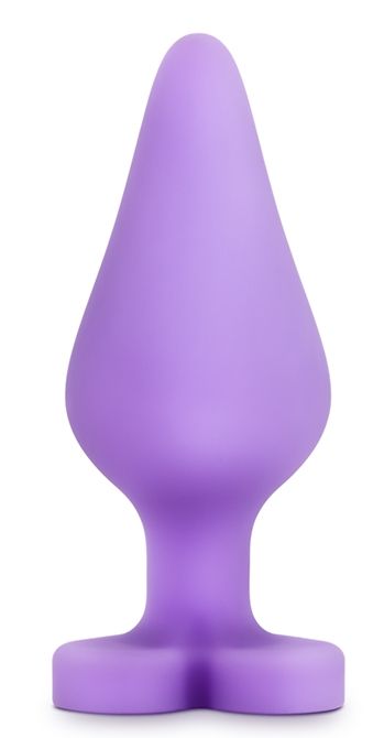 Фиолетовая анальная пробка Naughty Candy Heart Do Me Now - 8,9 см. - Blush Novelties - купить с доставкой в Новошахтинске
