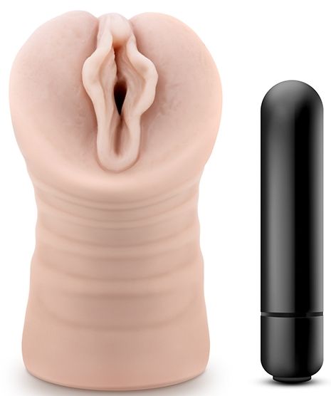 Телесный мастурбатор-вагина с вибропулей Ashley - Blush Novelties - в Новошахтинске купить с доставкой