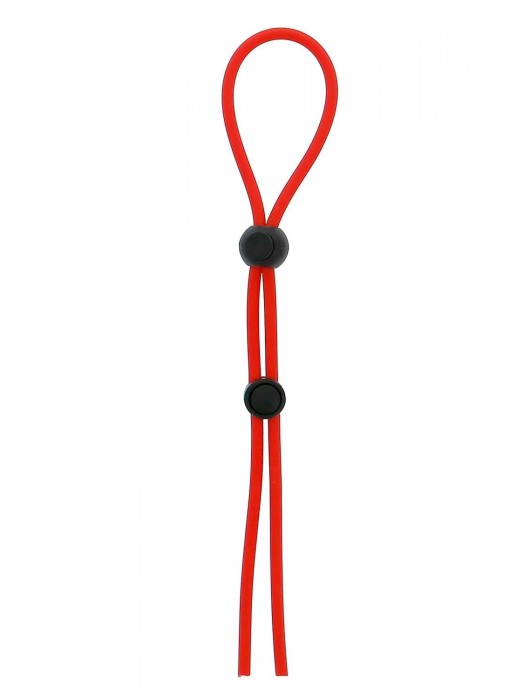 Красное лассо на пенис с двумя бусинами STRETCHY LASSO CAGE - Dream Toys - в Новошахтинске купить с доставкой