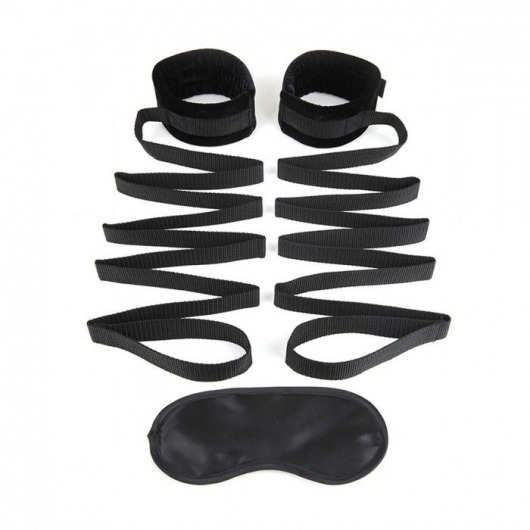 Чёрные манжеты для фиксации на кровати Bondage Bed Strap - Lux Fetish - купить с доставкой в Новошахтинске