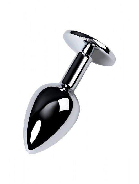 Серебристая конусовидная анальная пробка с фиолетовым кристаллом - 7 см. - ToyFa - купить с доставкой в Новошахтинске