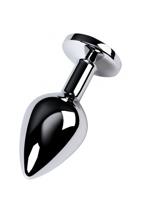 Серебристая конусовидная анальная пробка с голубым кристаллом - 8 см. - ToyFa - купить с доставкой в Новошахтинске