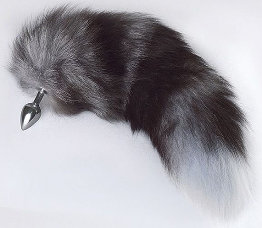 Серебристая анальная пробка с пушистым хвостом - Sitabella - купить с доставкой в Новошахтинске