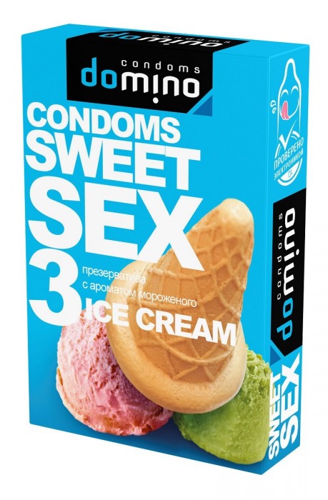 Презервативы для орального секса DOMINO Sweet Sex с ароматом мороженого - 3 шт. - Domino - купить с доставкой в Новошахтинске