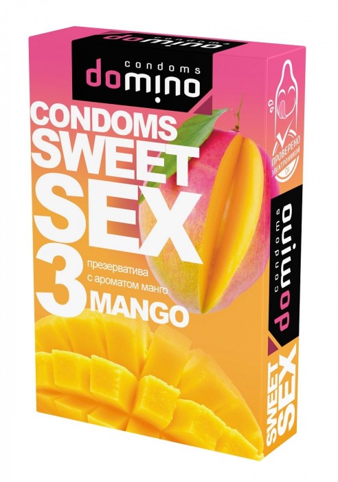 Презервативы для орального секса DOMINO Sweet Sex с ароматом манго - 3 шт. - Domino - купить с доставкой в Новошахтинске