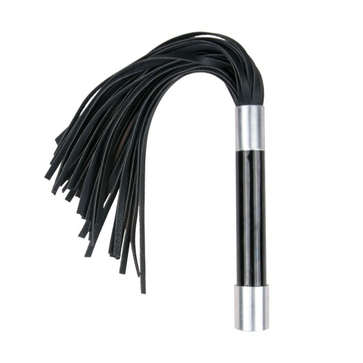 Черная плеть Easytoys Flogger With Metal Grip - 38 см. - Easy toys - купить с доставкой в Новошахтинске