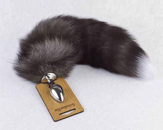 Серебристая анальная пробка с пушистым хвостиком - Sitabella - купить с доставкой в Новошахтинске