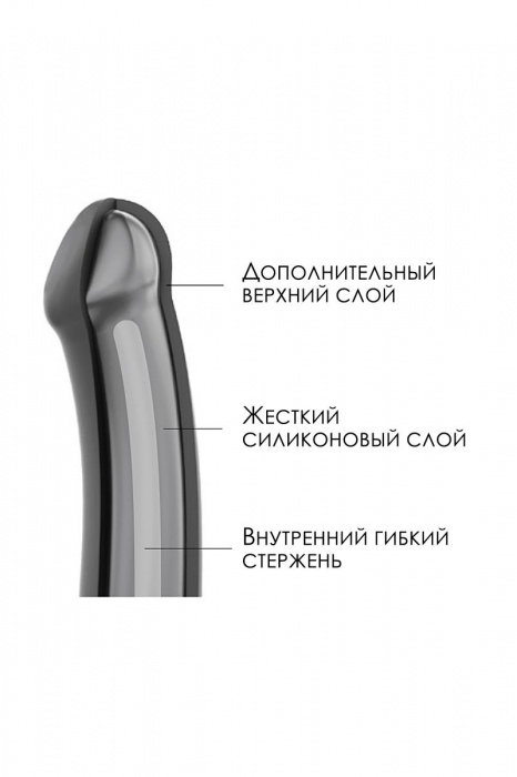 Черный фаллос на присоске Silicone Bendable Dildo L - 19 см. - Strap-on-me - купить с доставкой в Новошахтинске