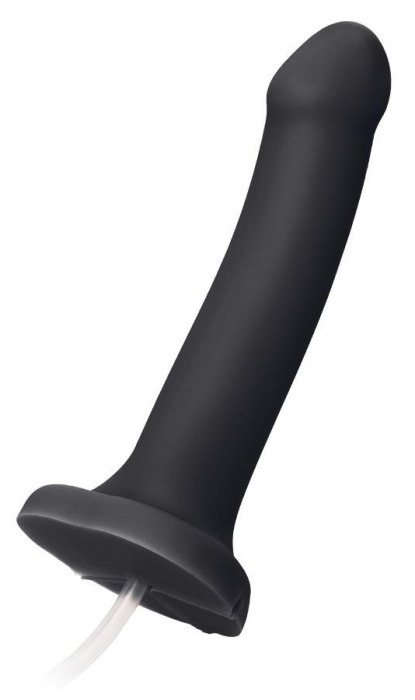 Черный фаллос с имитацией эякуляции Silicon Cum Dildo L - 19,6 см. - Strap-on-me - купить с доставкой в Новошахтинске