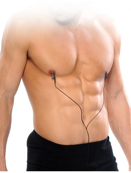 Черные электрические зажимы для сосков Shock Therapy Nipple Clamps - Pipedream - купить с доставкой в Новошахтинске