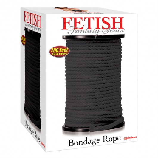 Черная веревка для связывания Bondage Rope - 60,9 м. - Pipedream - купить с доставкой в Новошахтинске
