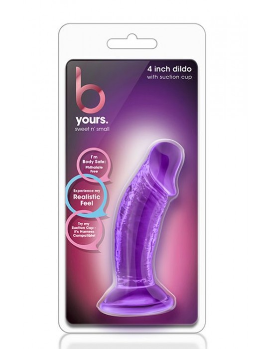 Фиолетовый фаллоимитатор на присоске SWEET N SMALL 4INCH DILDO - 11,4 см. - Blush Novelties