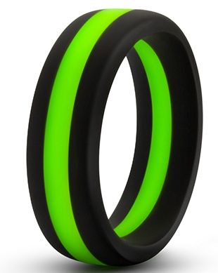 Черно-зеленое эрекционное кольцо Silicone Go Pro Cock Ring - Blush Novelties - в Новошахтинске купить с доставкой