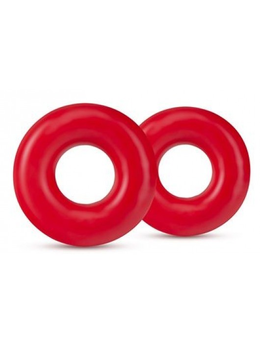 Набор из 2 красных эрекционных колец DONUT RINGS OVERSIZED - Blush Novelties - в Новошахтинске купить с доставкой