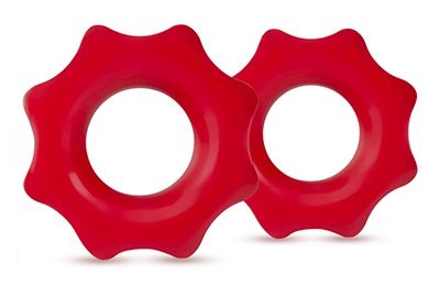 Набор из 2 красных фигурных эрекционных колец NUTZ - Blush Novelties - в Новошахтинске купить с доставкой