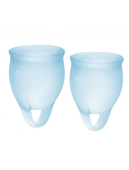 Набор голубых менструальных чаш Feel confident Menstrual Cup - Satisfyer - купить с доставкой в Новошахтинске