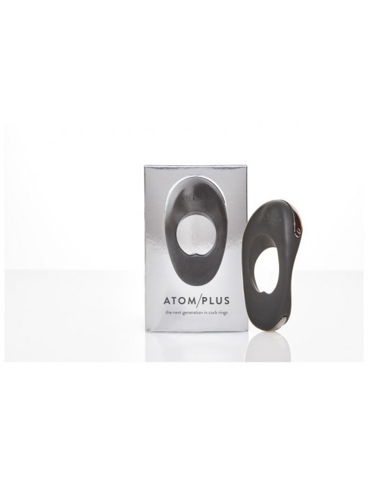 Черное эрекционное виброкольцо с двумя виброэлементами ATOM PLUS - Hot Octopuss - в Новошахтинске купить с доставкой