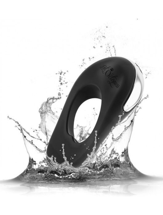 Черное эрекционное виброкольцо с двумя виброэлементами ATOM PLUS - Hot Octopuss - в Новошахтинске купить с доставкой