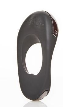 Черное эрекционное виброкольцо с двумя виброэлементами ATOM PLUS - Hot Octopuss - в Новошахтинске купить с доставкой